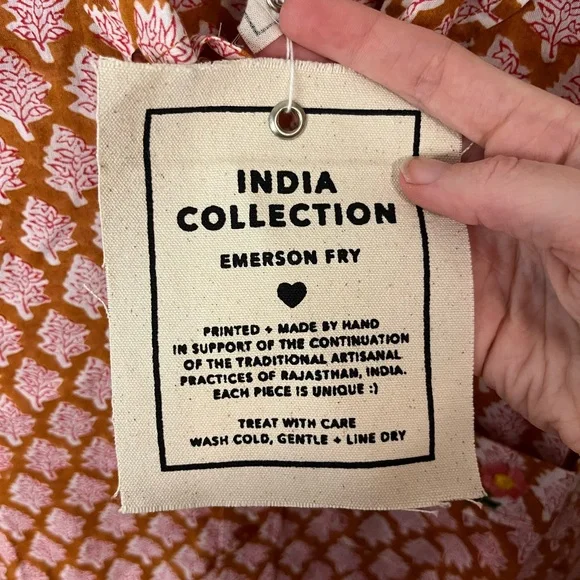 Emerson Fry Orange and White Patterned Blouse - Picture 14 of 16